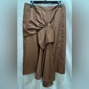 L.A.M.B. Shimmering Copper Brown Y2K Midi Skirt